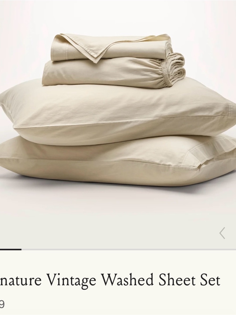 Boll & Branch Singature Vintage Washed Sheet Set in Cream- King